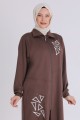 Tesettür Pantolonlu Takım 3549 Kahve