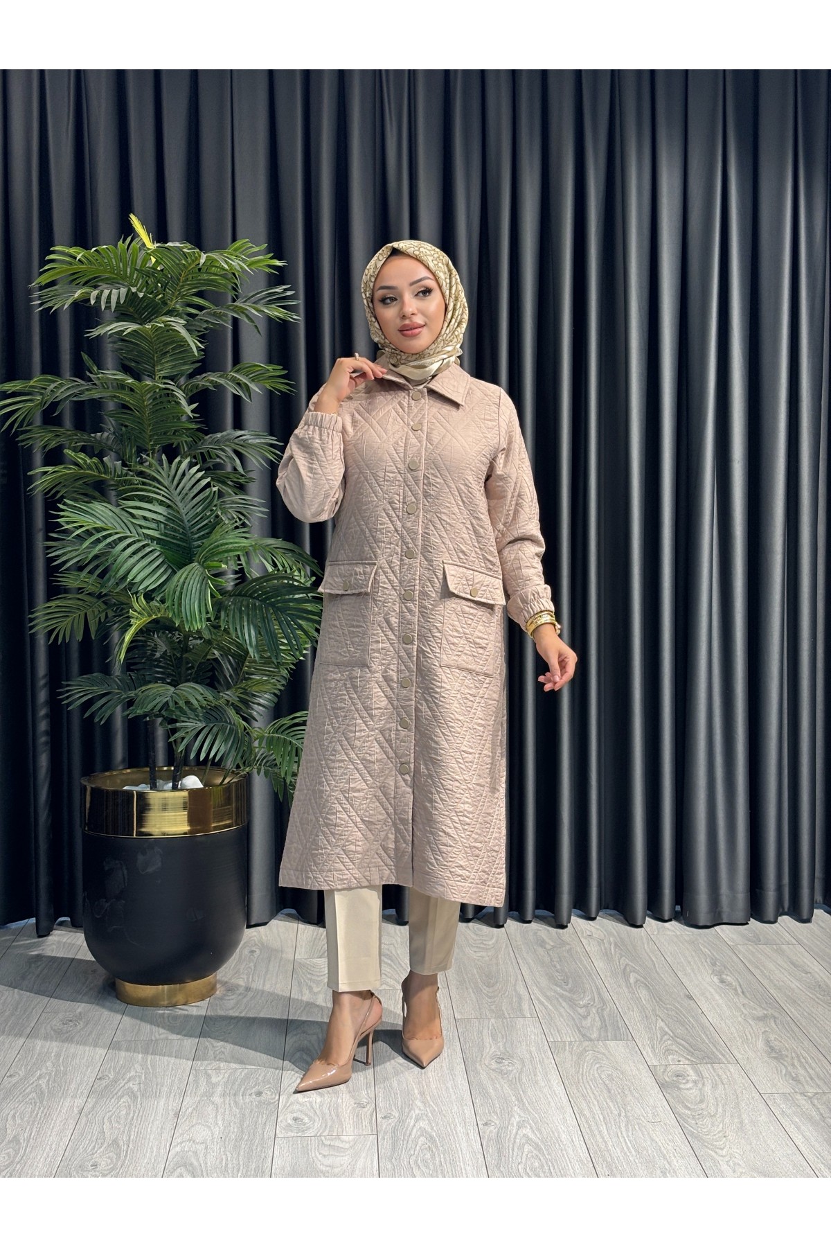 BEHREM VEKA Tesettür Kapitone Kap 2549 STONE