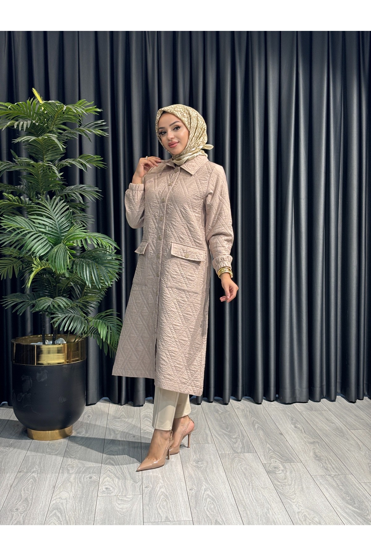 BEHREM VEKA Tesettür Kapitone Kap 2549 STONE