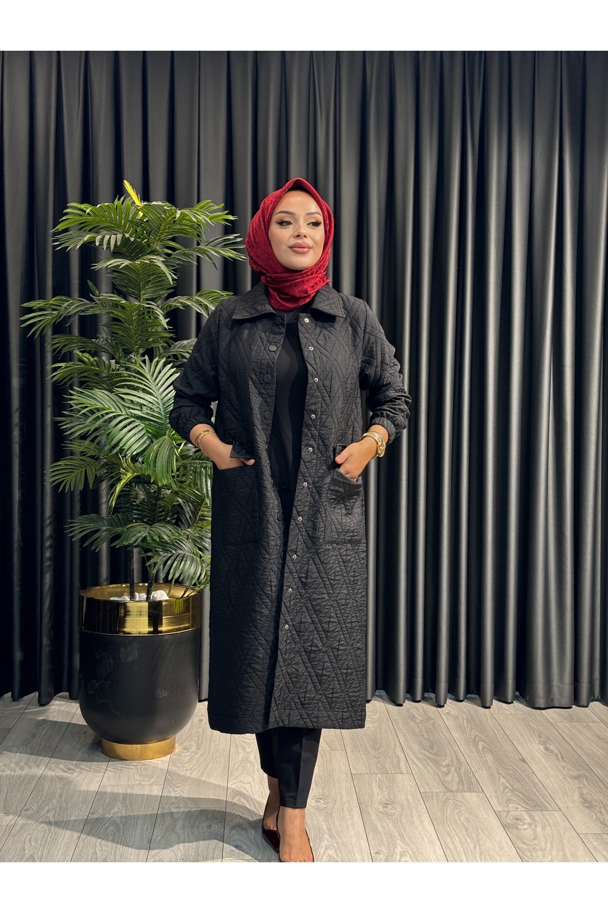 BEHREM VEKA MARKA Tesettür Kapitone Kap 2549 Siyah