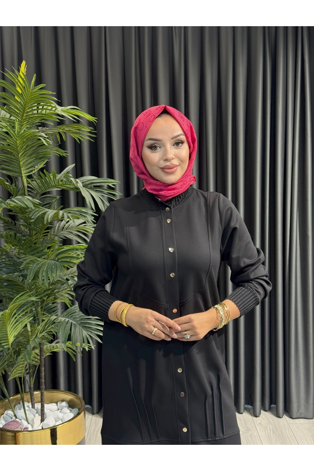 BEHREM VEKA Tesettür Pantolonlu Takım 3548 Siyah