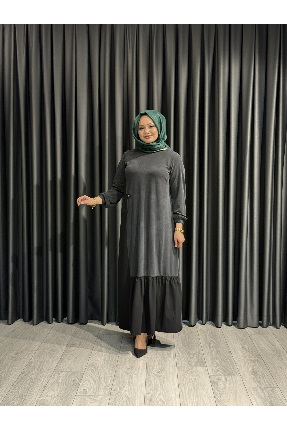 FATMA DANIŞMAN 4583 ELBİSE SİYAH