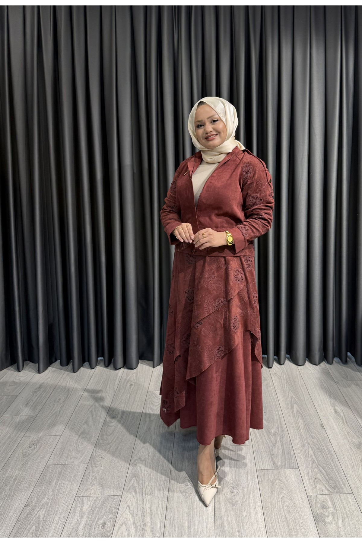 ADY FASHİON TAKIM 2680 BORDO