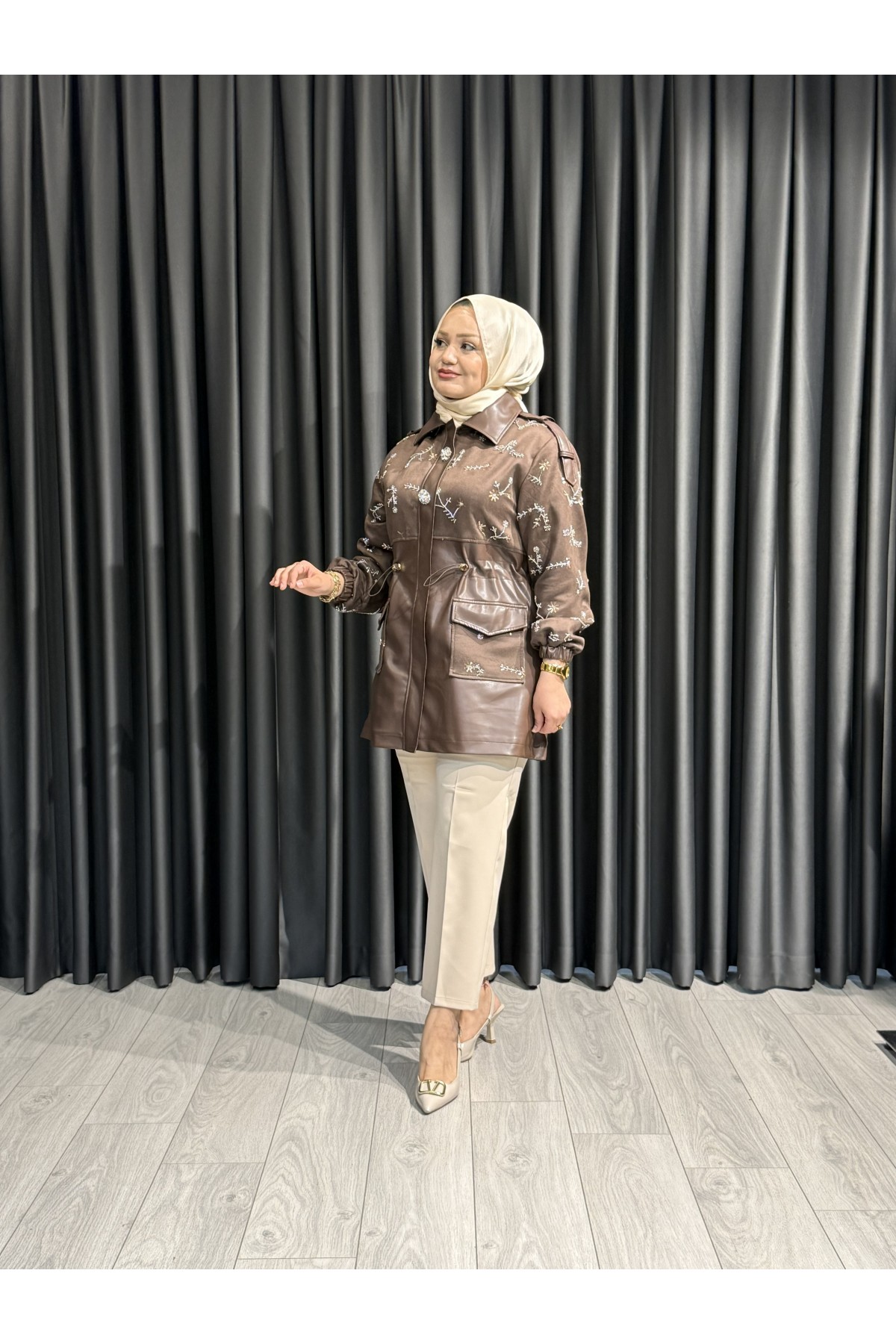 ADY FASHİON 2701 CEKET KAHVE