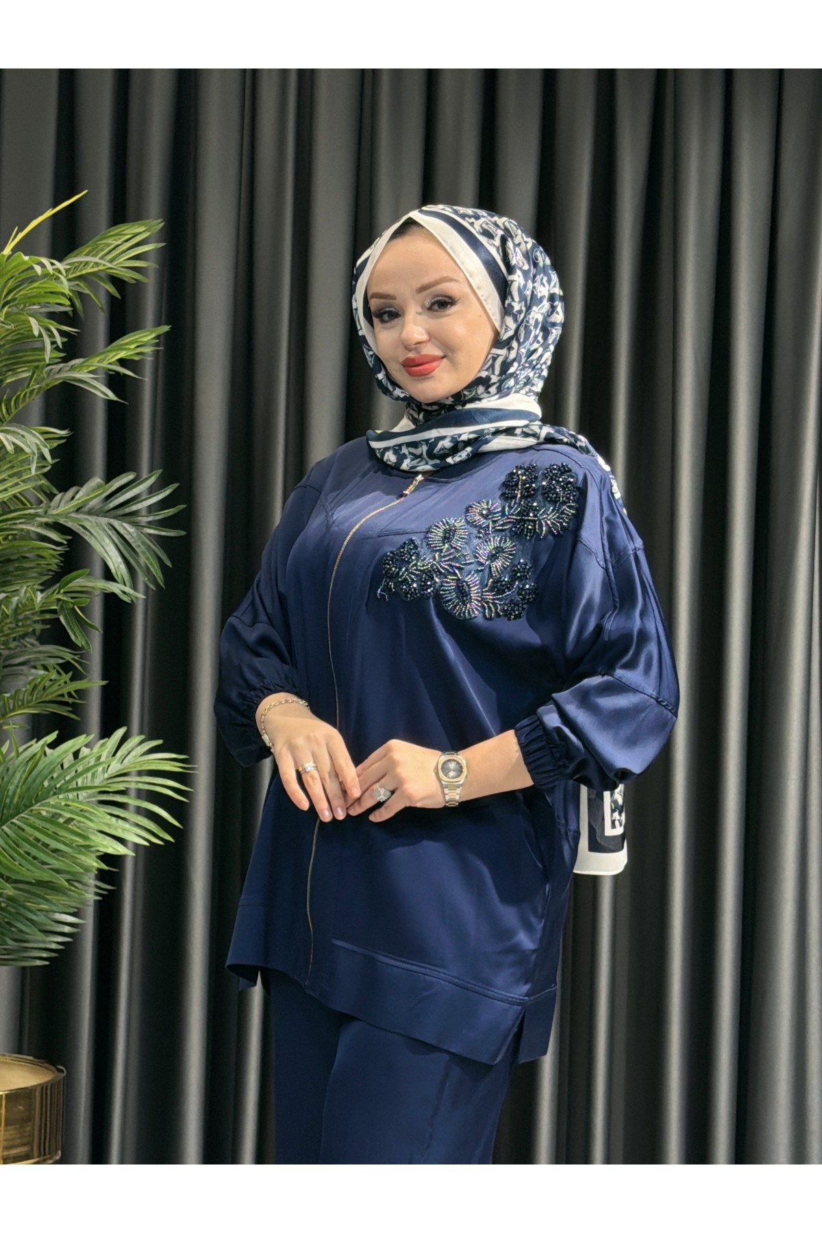 MÜSEMMA ZAMBAK TAKIM LACİVERT