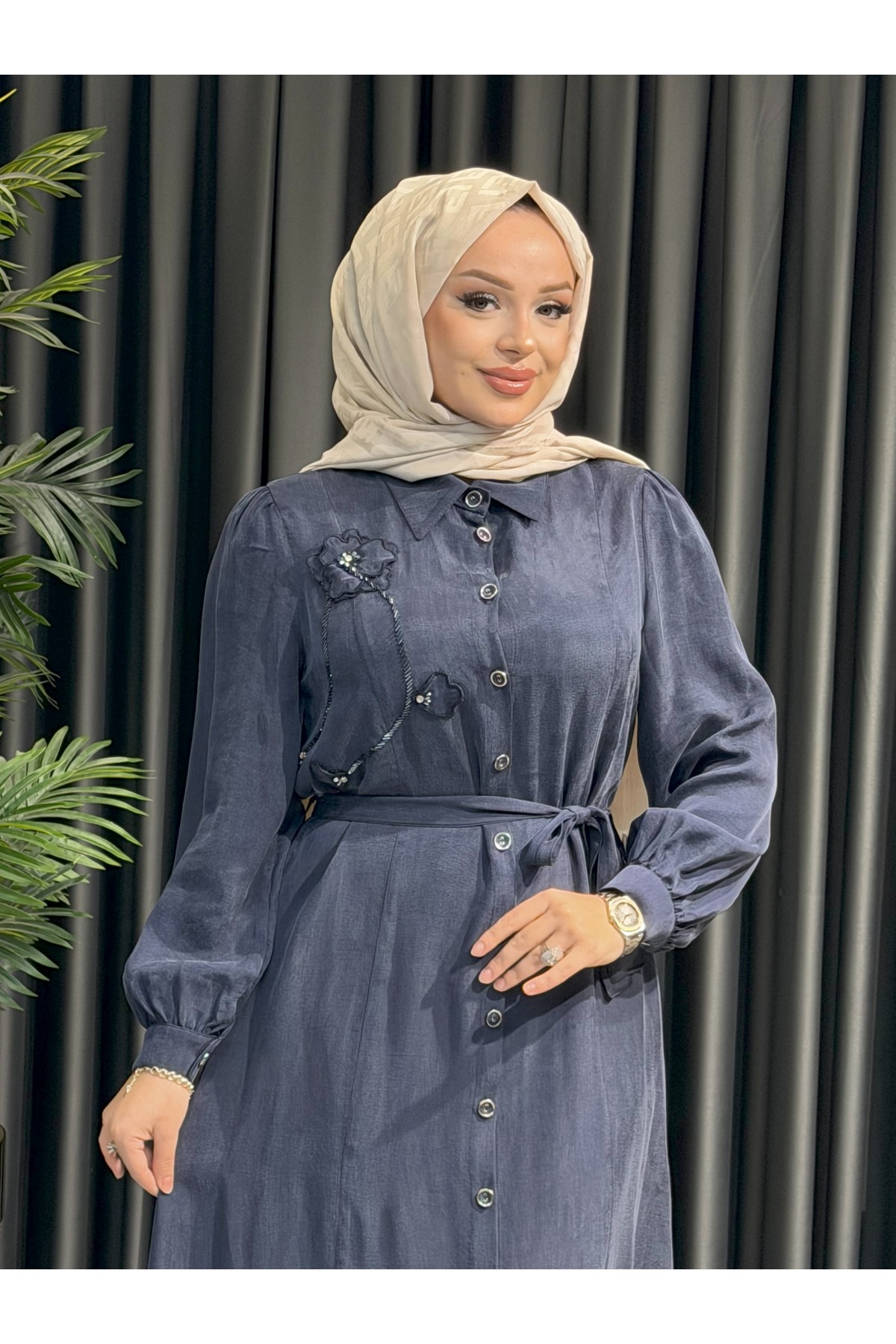 BELEN 1412 ELBİSE MAVİ