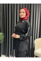 My312,ikili takım,yakası ve kolları taş detaylı