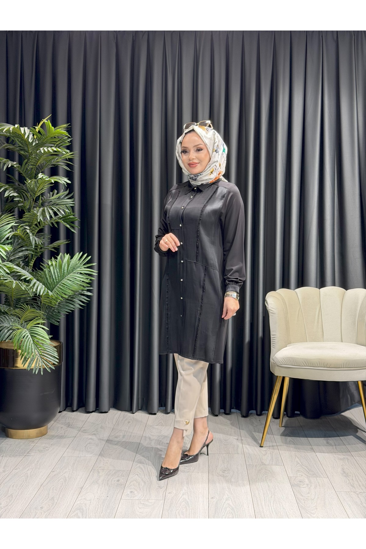 BEHREM 23035 TUNİK SİYAH