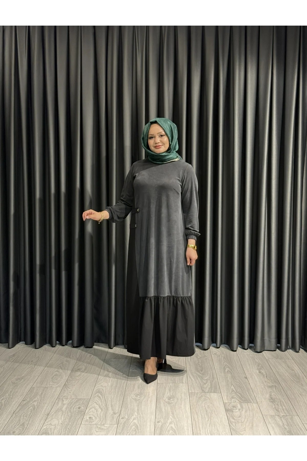FATMA DANIŞMAN 4583 ELBİSE SİYAH